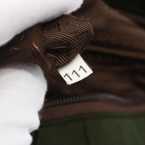 PRADA Tote Bag Nylon Khaki Silver Auth bs29922 - Picture 12 of 16